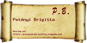 Petényi Brigitta névjegykártya