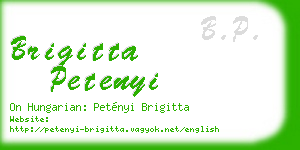 brigitta petenyi business card